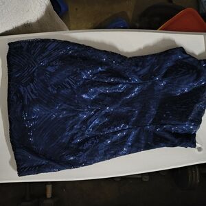 Dazzling Midnight Blue Sequin Mini Dress